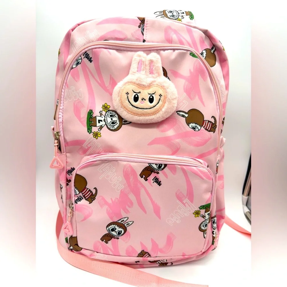 Labubu Inspired Kawaii Pink Backpack